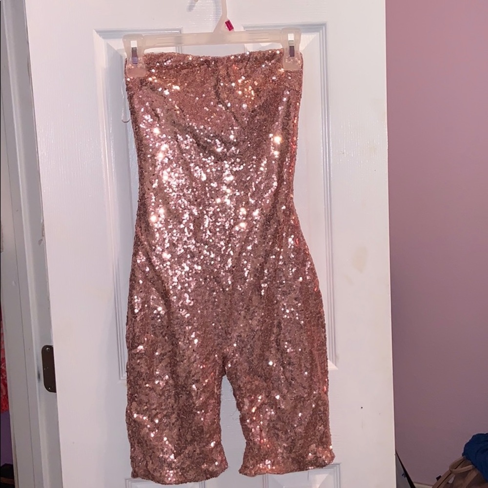 Pink sequence romper